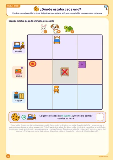 Tablero para completar el caso