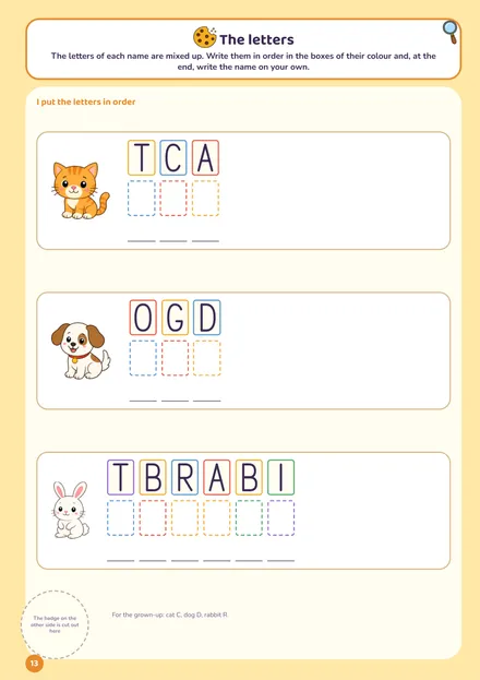 The letters: I put the letters in order: page 13 of The Cookie Mystery