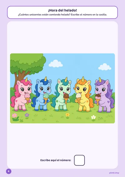 ¡Hora del helado!: página 8 de Unicornios de colores